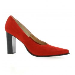 Vidi studio Escarpins cuir velours rouge