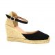 Pao Espadrille cuir velours noir