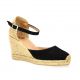 Pao Espadrille cuir velours noir