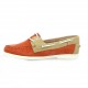 Latina Mocassins cuir velours corail