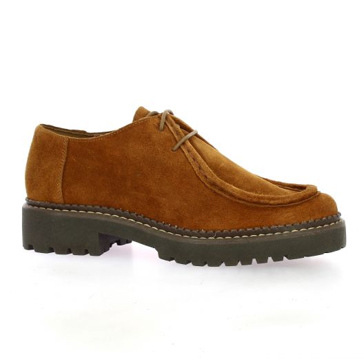 Exit chaussures derbies cuir velours cognac Cory