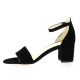 Sofia costa Nu pieds cuir velours noir