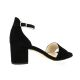 Sofia costa Nu pieds cuir velours noir