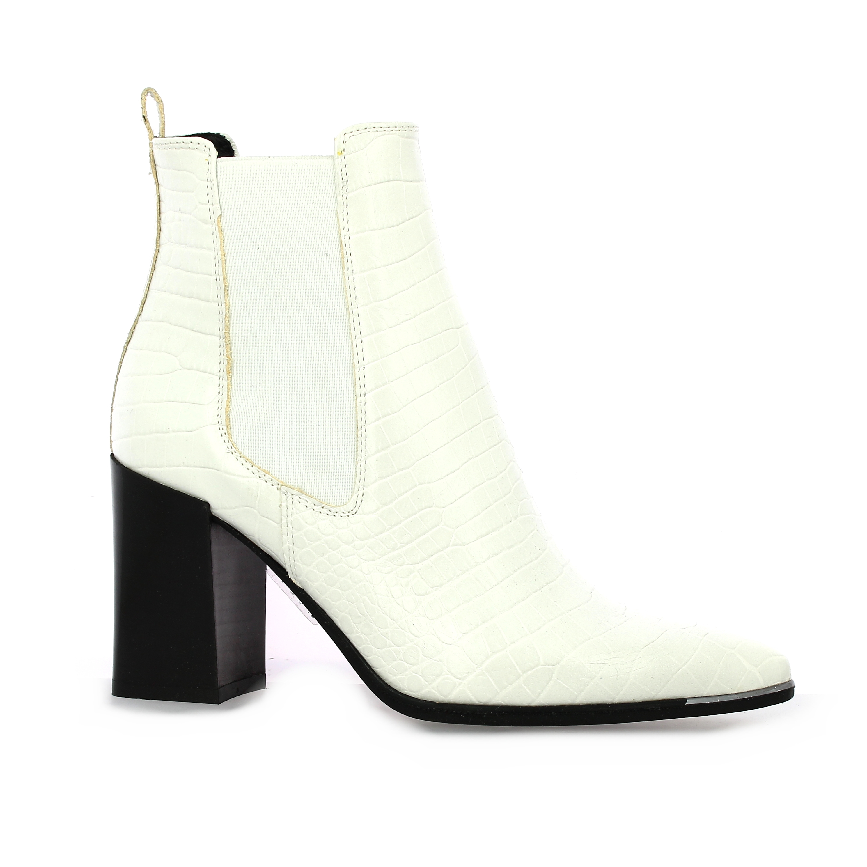 Pao chaussures boots cuir croco blanc AH43MIN