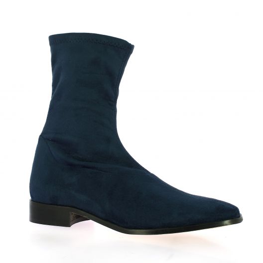 Pao boots cuir velours marine