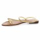 Gianni crasto Nu pieds cuir strass bronze