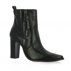 Vidi studio Boots cuir serpent noir