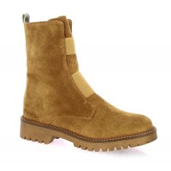 Reqins Boots cuir velours camel