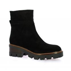 Pao Boots cuir velours noir