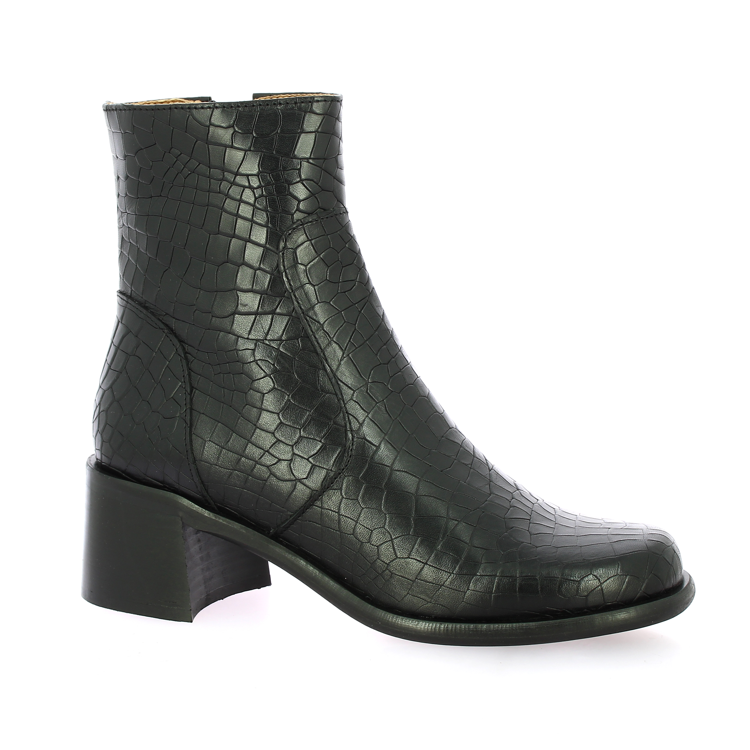 Boots noir clearance croco