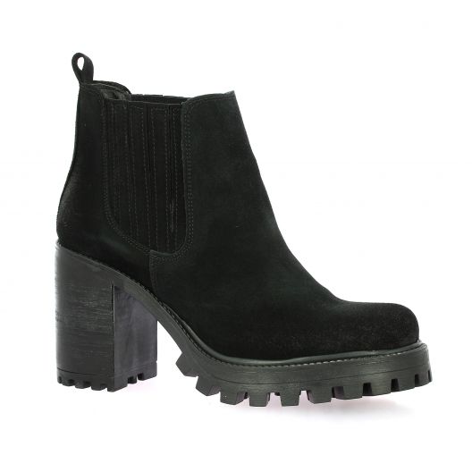 Pao Boots cuir velours noir