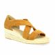 Exit Espadrille cuir velours cognac