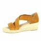 Exit Espadrille cuir velours cognac