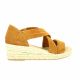 Exit Espadrille cuir velours cognac