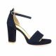 Sofia costa Nu pieds cuir velours marine