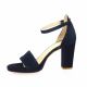 Sofia costa Nu pieds cuir velours marine