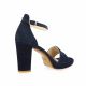 Sofia costa Nu pieds cuir velours marine