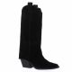 Angelica Bottes cuir velours noir