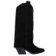 Angelica Bottes cuir velours noir