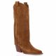 Angelica Bottes cuir velours cognac