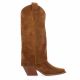 Angelica Bottes cuir velours cognac