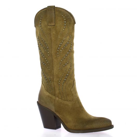 Metisse Bottes cuir velours camel