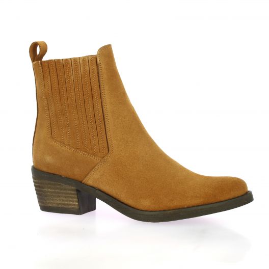 So send Boots cuir velours camel