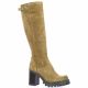 Spaziozero Bottes cuir velours camel