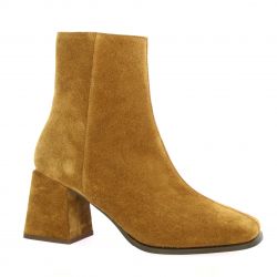 Reqins Boots cuir velours cognac