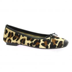 Reqins Ballerines cuir poulain leopard