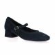 Reqins Ballerines cuir velours marine