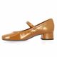 Reqins Ballerines cuir vernis camel