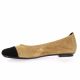 Reqins Ballerines cuir velours noir/camel