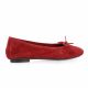 Reqins Ballerines cuir velours cerise