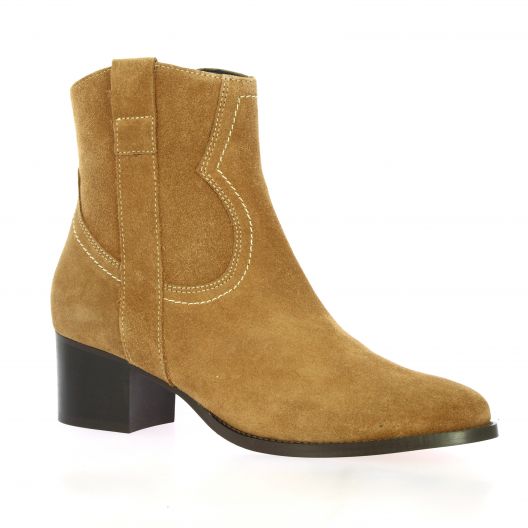 Vidi studio Boots cuir velours camel