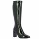 Fremilu Bottes cuir vernis noir