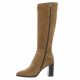 Fremilu Bottes cuir velours taupe