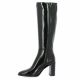 Fremilu Bottes cuir vernis noir