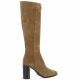 Fremilu Bottes cuir velours taupe