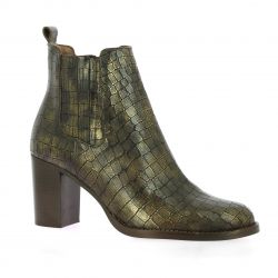 Maroli Boots cuir croco marron