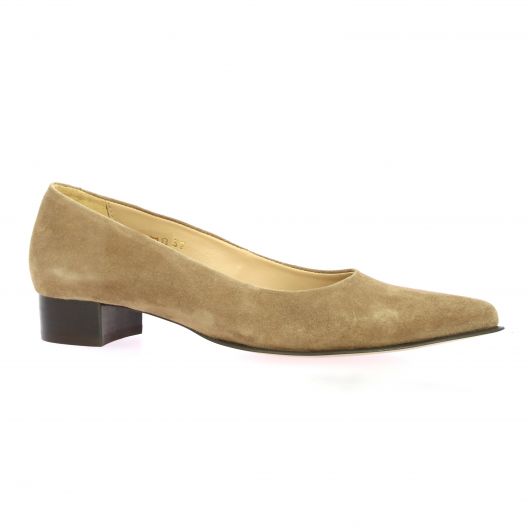 Vidi studio Escarpins cuir velours camel