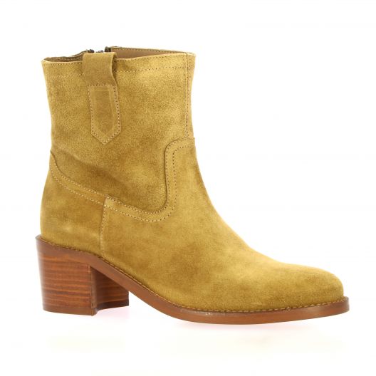 Patricia miller Boots cuir velours camel