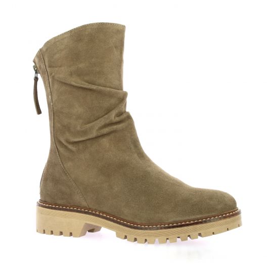 Reqins Boots cuir velours vison