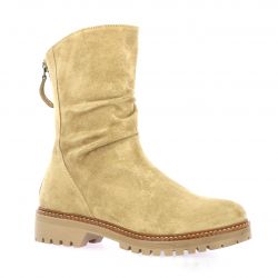 Reqins Boots cuir velours beige