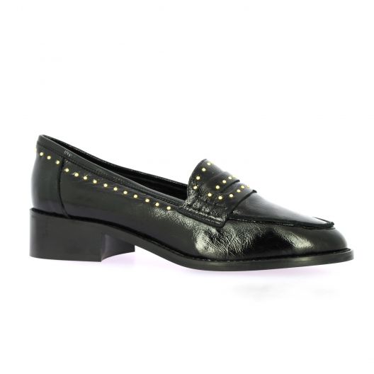 Reqins Mocassins cuir vernis noir