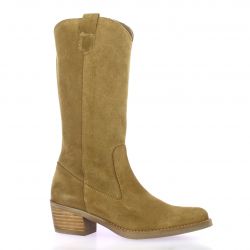 Patricia miller Bottes cuir velours taupe