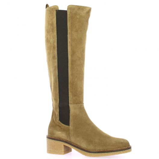 Patricia miller Bottes cuir velours taupe