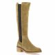 Patricia miller Bottes cuir velours taupe