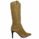 Patricia miller Bottes cuir velours camel