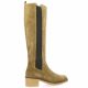 Patricia miller Bottes cuir velours taupe